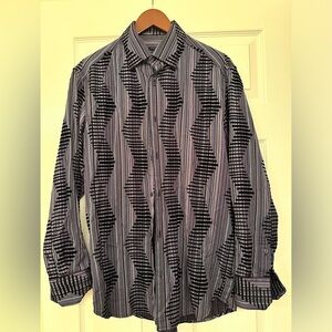 JHANE BARNES Silk Blend PAISLEY Mens dress Shirt M collar